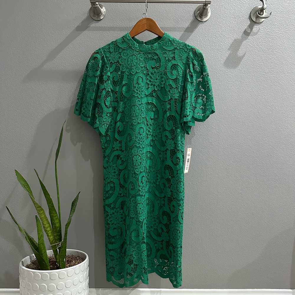 Nanette Lepore Shamrock Green Lace Shift Dress